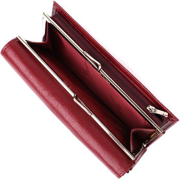 Модный женский кошелек на магнитах из натуральной кожи ST Leather 23113 Бордовый 23113 фото