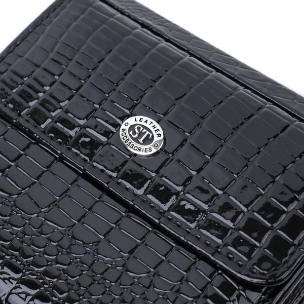 Жіночий фактурний гаманець із натуральної шкіри ST Leather 22706 Чорний 22706 фото