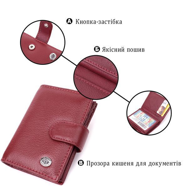Практичная визитница из натуральной кожи ST Leather 22468 Бордовый 22468 фото