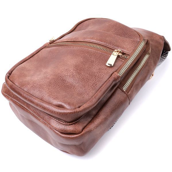 Модна жіноча сумка з однією лямкою через плече з екошкіри Vintage 22760 Коричневий 22760 фото