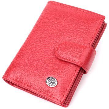 Містка візитниця з натуральної шкіри ST Leather 22470 Червоний 22470 фото