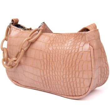Компактна сумка-багет з шкірозамінника під екзотику Vintage sale_14926 Рожева sale_14926 фото