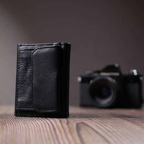 Зручний компактний гаманець з монетницею із натуральної шкіри ST Leather 22742 Чорний 22742 фото