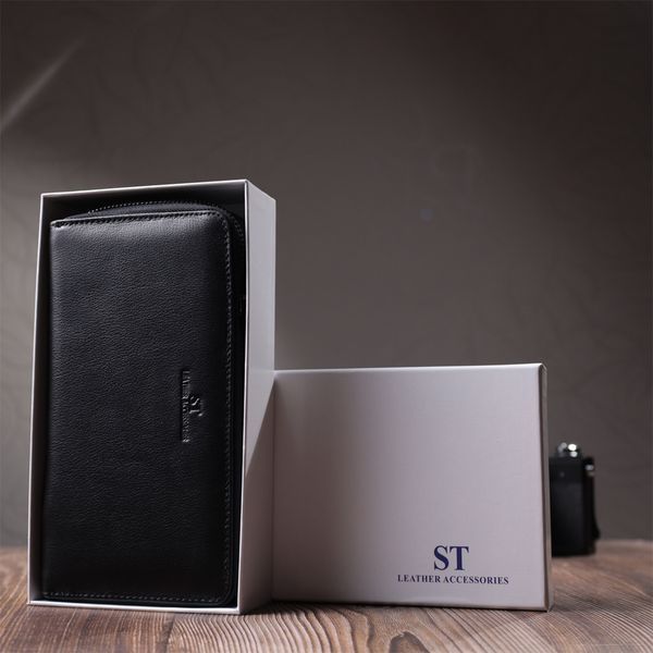 Стильний чоловічий клатч на два відділення із натуральної шкіри ST Leather 22700 Чорний 22700 фото