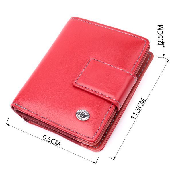 Женский вертикальный компактный кошелек из натуральной кожи ST Leather 19437 Красный 19437 фото