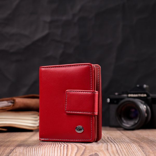 Женский вертикальный компактный кошелек из натуральной кожи ST Leather 19437 Красный 19437 фото