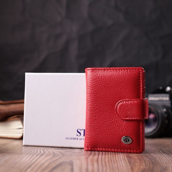 Вместительная визитница из натуральной кожи ST Leather 22470 Красный 22470 фото
