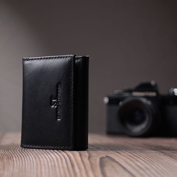 Зручний компактний гаманець з монетницею із натуральної шкіри ST Leather 22742 Чорний 22742 фото