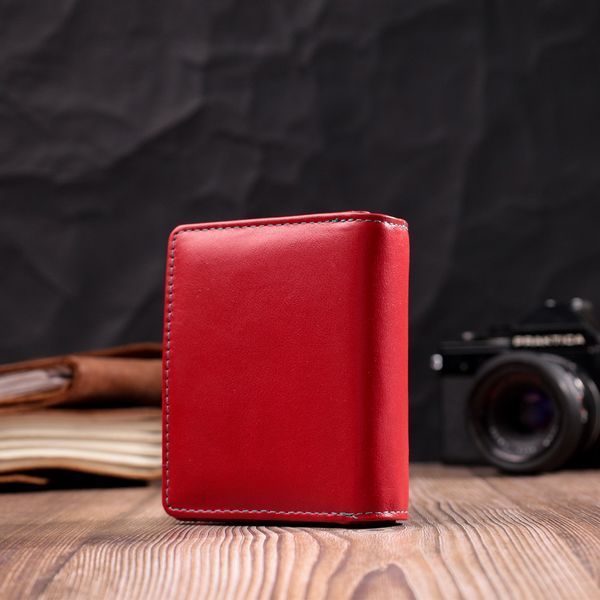 Женский вертикальный компактный кошелек из натуральной кожи ST Leather 19437 Красный 19437 фото
