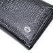 Женский кошелек в три сложения из лакированной фактурной натуральной кожи ST Leather 22707 Черный 22707 фото 8