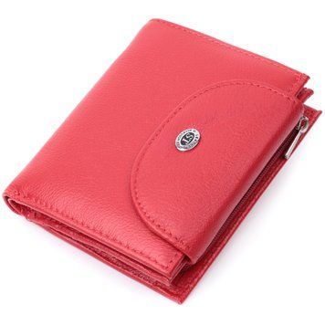 Яскравий жіночий гаманець із монетницею з натуральної шкіри ST Leather 22712 Червоний 22712 фото