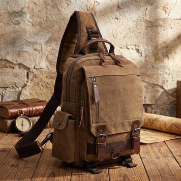 Сумка-рюкзак на одне плече Vintage 20142 Коричнева 20142 фото