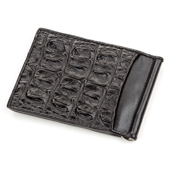 Затискач CROCODILE LEATHER 18169 з натуральної шкіри крокодила Чорний 18169 фото