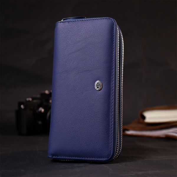 Жіночий гаманець клатч з натуральної шкіри для карток та купюр ST Leather 19431 Синій 19431 фото