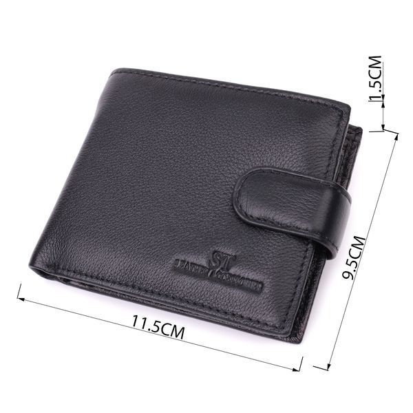 Горизонтальный бумажник среднего размера из натуральной кожи ST Leather 22454 Черный 22454 фото