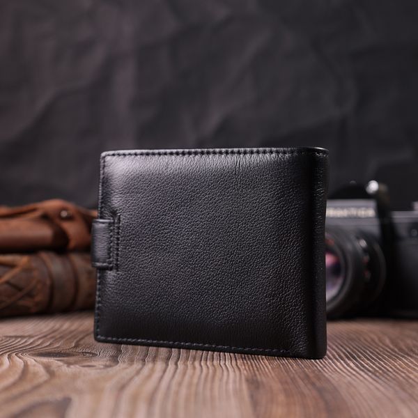 Горизонтальный бумажник среднего размера из натуральной кожи ST Leather 22454 Черный 22454 фото