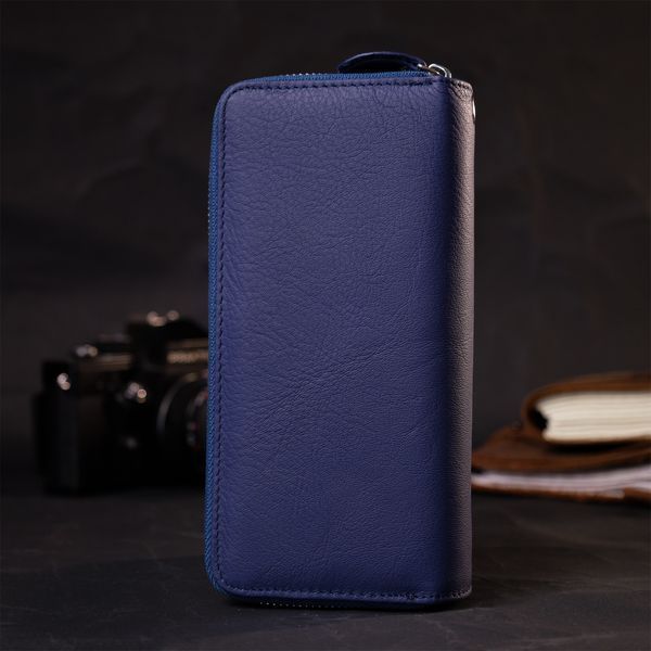Жіночий гаманець клатч з натуральної шкіри для карток та купюр ST Leather 19431 Синій 19431 фото