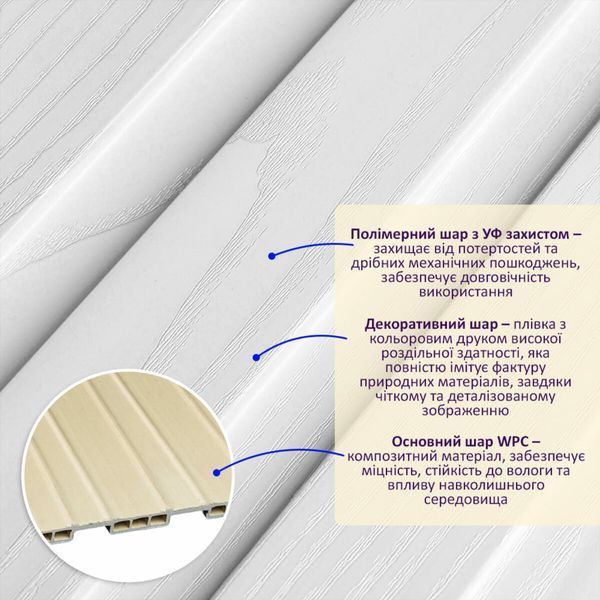 Рейка декоративная WPC стеновая 200х11х2900мм SW-00003011 SW-00003011 фото