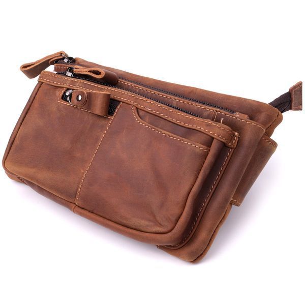 Винтажная бананка для мужчин из натуральной кожи Vintage sale_15104 Коричневый sale_15104 фото