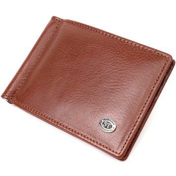 Зручний затискач для грошей із натуральної гладкої шкіри ST Leather 19427 Коричневий 19427 фото
