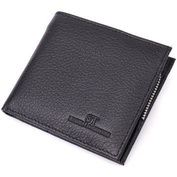 Кошелек среднего размера с оригинальной монетницей из натуральной кожи ST Leather 22458 Черный 22458 фото
