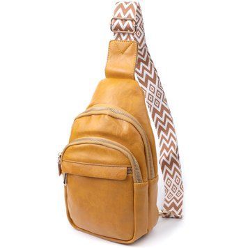 Яркая женская сумка с одной лямкой через плечо из гладкой экокожи Vintage 22769 Желтый 22769 фото