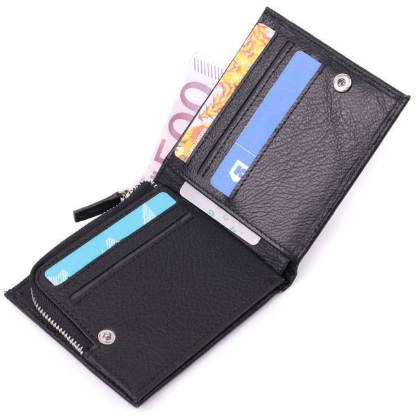 Гаманець середнього розміру з оригінальною монетницею ST Leather 22458 Чорний 22458 фото