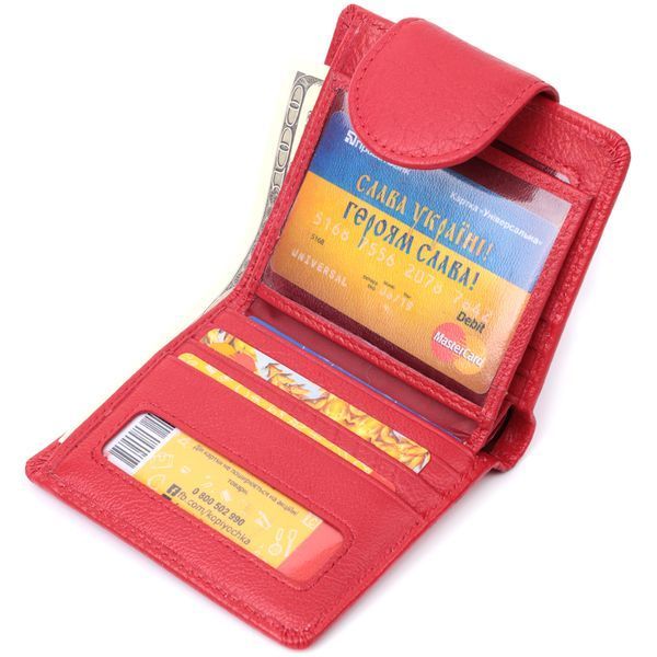 Яркий кошелек для женщин с карманом для монет из натуральной кожи ST Leather 22726 Красный 22726 фото