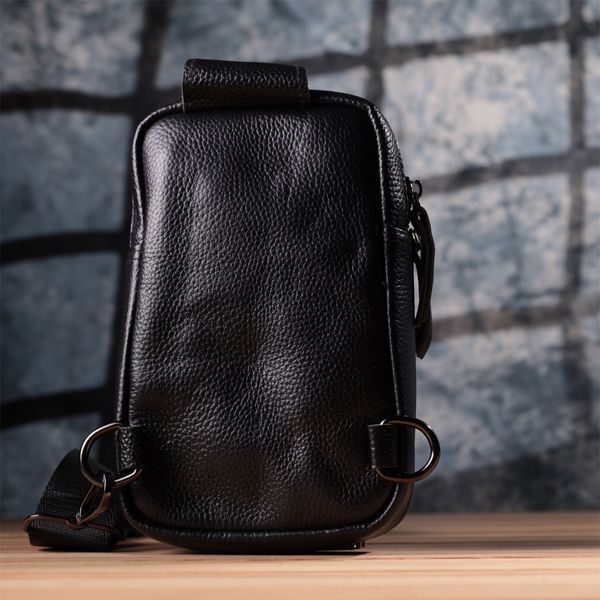 Невелика слінг сумка для чоловіків з натуральної шкіри Vintage sale_15105 Чорний sale_15105 фото