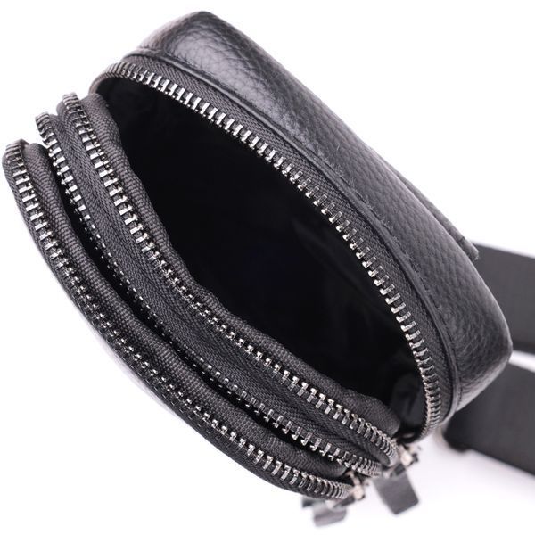 Невелика слінг сумка для чоловіків з натуральної шкіри Vintage sale_15105 Чорний sale_15105 фото