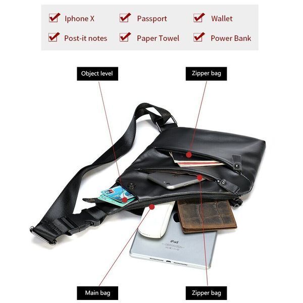 Практичная сумка через плечо кожаная 14997 Vintage Черная 14997 фото