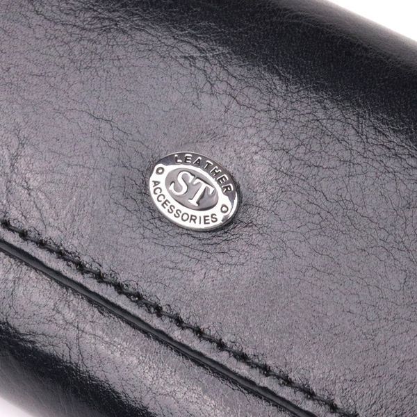 Надійний гаманець-ключниця з натуральної гладкої шкіри ST Leather 19415Чорний 19415 фото