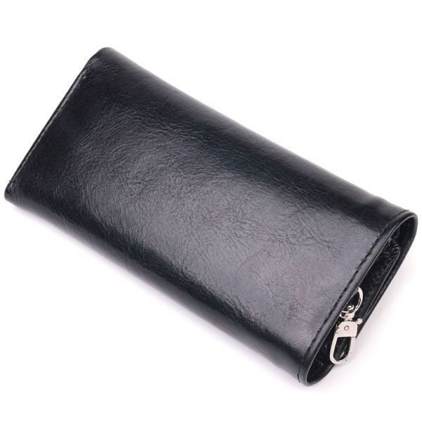 Надійний гаманець-ключниця з натуральної гладкої шкіри ST Leather 19415Чорний 19415 фото