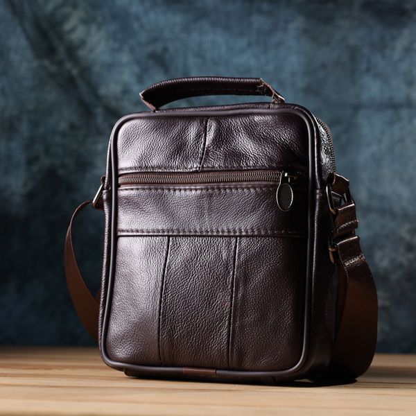 Небольшая вертикальная сумка с ручкой для мужчин из натуральной кожи Vintage 22865 Коричневый 22865 фото