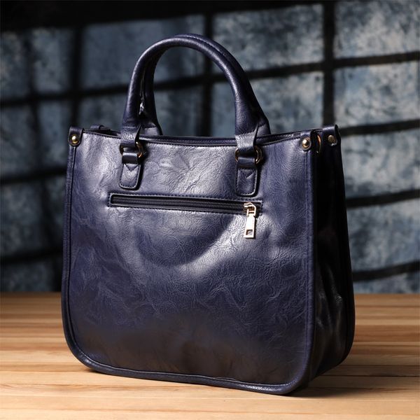 Ділова жіноча сумка з екошкіри Vintage sale_15132 Синій sale_15132 фото