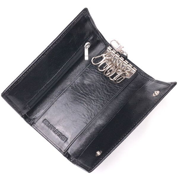 Надійний гаманець-ключниця з натуральної гладкої шкіри ST Leather 19415Чорний 19415 фото