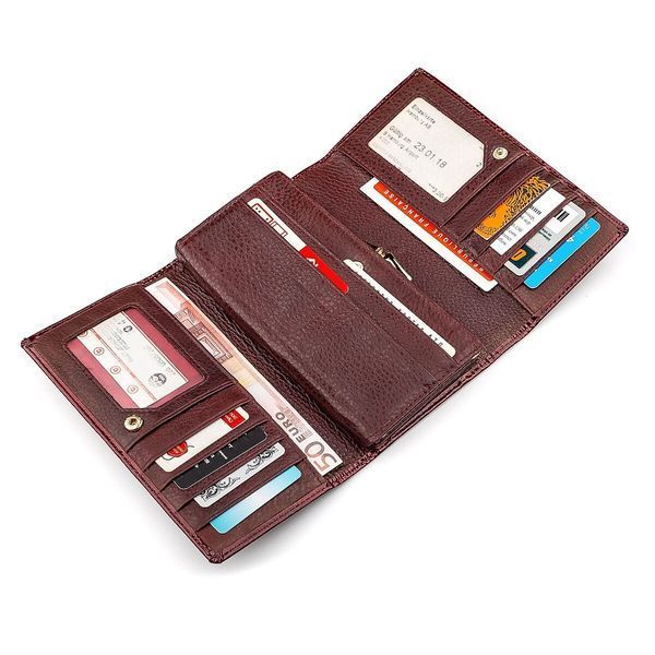 Гаманець жіночий ST Leather 18429 (S8001A) багатофункціональний Бордовий 18429 фото