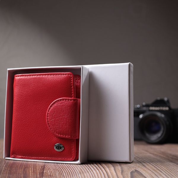 Яркий кошелек для женщин с карманом для монет из натуральной кожи ST Leather 22726 Красный 22726 фото