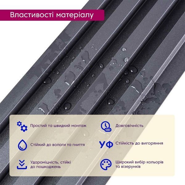 Рейка декоративна WPC стінова 3000х160х23мм Чорна SW-00001861 SW-00001861 фото
