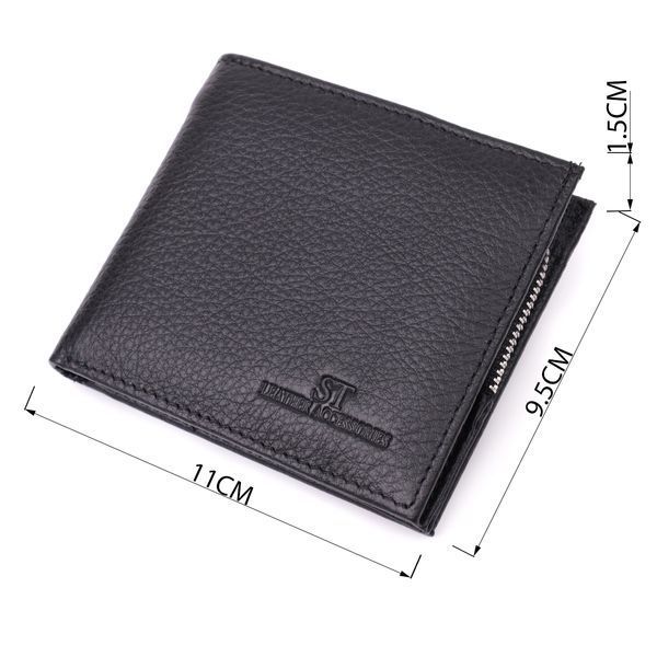 Гаманець середнього розміру з оригінальною монетницею ST Leather 22458 Чорний 22458 фото