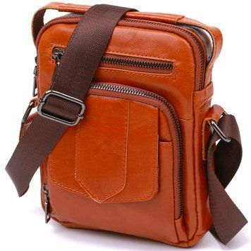 Сумка мужская из кожи Vintage 20693 Рыжая 20693 фото