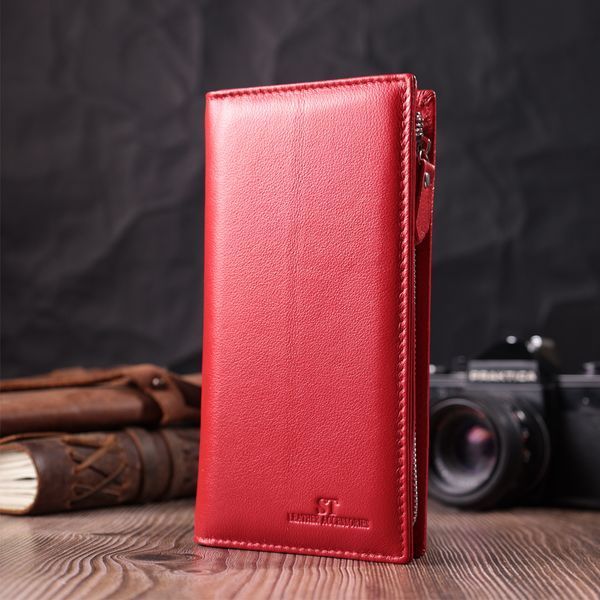 Яркий кошелек-клатч для стильных женщин из натуральной кожи ST Leather 22533 Красный 22533 фото