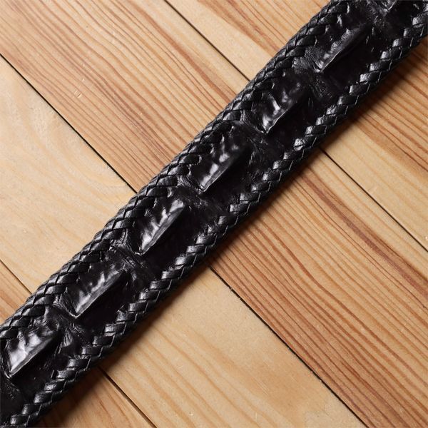 Ремінь-автомат CROCODILE LEATHER 18010 з натуральної шкіри крокодила Чорний 18010 фото