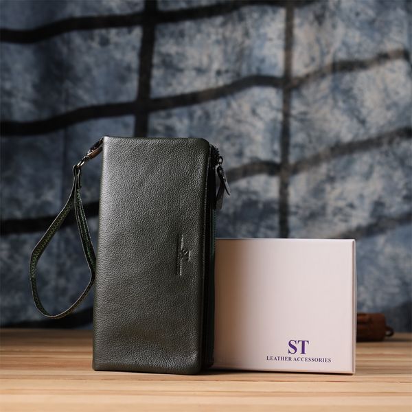 Зручний гаманець для жінок з ременем з натуральної шкіри ST Leather 23104 Зелений 23104 фото
