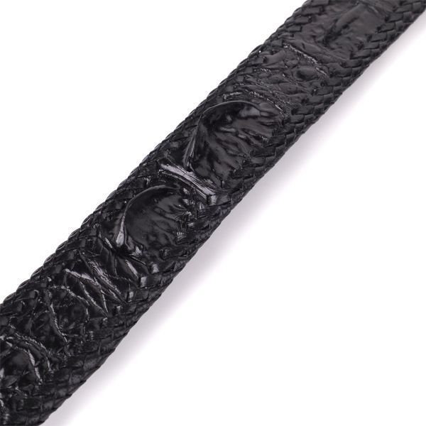 Ремінь-автомат CROCODILE LEATHER 18010 з натуральної шкіри крокодила Чорний 18010 фото