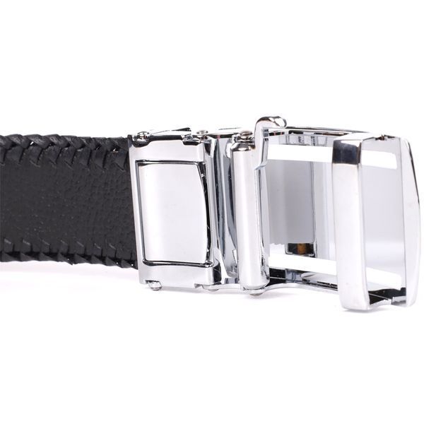 Ремінь-автомат CROCODILE LEATHER 18010 з натуральної шкіри крокодила Чорний 18010 фото
