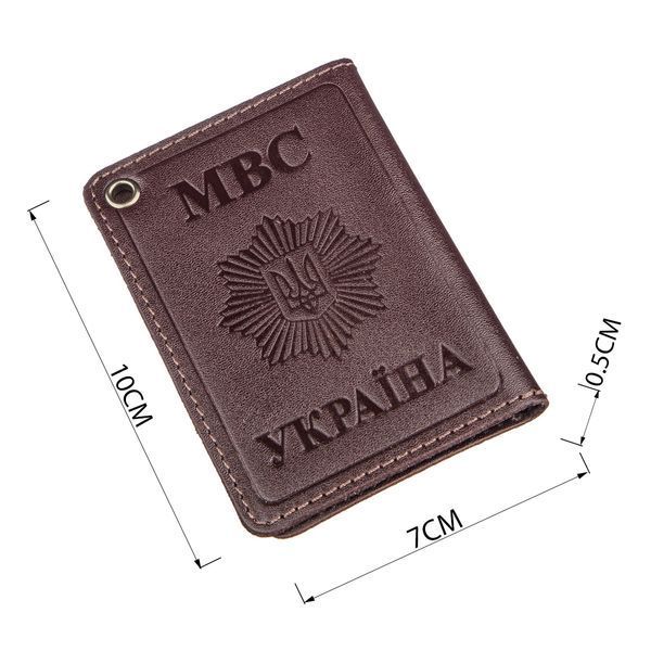 Компактна обкладинка на документи МВС України SHVIGEL 13979 Коричнева 13979 фото