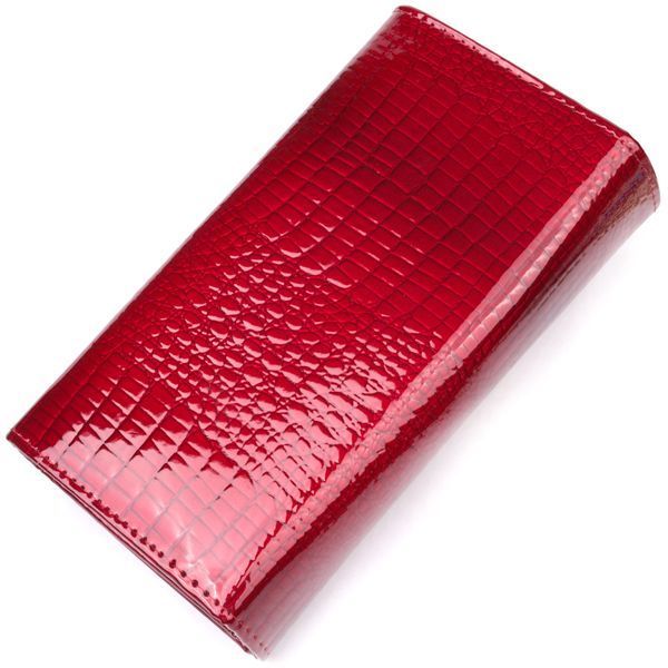 Яскравий жіночий гаманець із лакованої шкіри з візитницею ST Leather 19405 Червоний 19405 фото