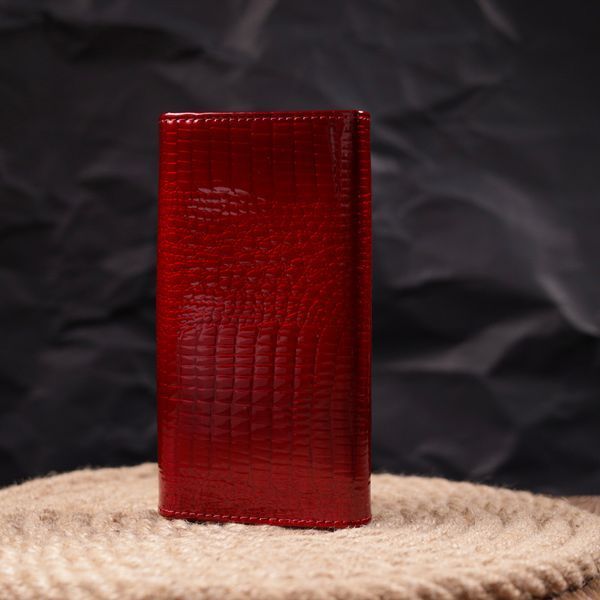 Яскравий жіночий гаманець із лакованої шкіри з візитницею ST Leather 19405 Червоний 19405 фото