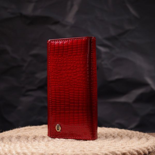 Яскравий жіночий гаманець із лакованої шкіри з візитницею ST Leather 19405 Червоний 19405 фото
